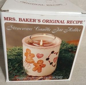 MRS. Baker's Original Recipe Stoneware Candle Jar Holder / Candle Not Included